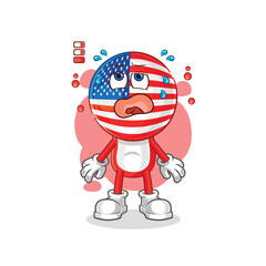 america low battery mascot. cartoon vector