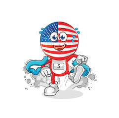 america runner character. cartoon mascot vector