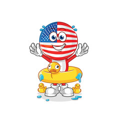 america with duck buoy cartoon. cartoon mascot vector
