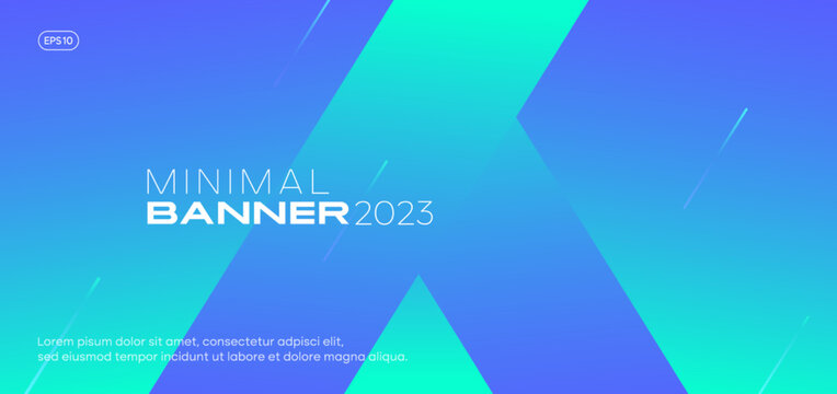 Abstract blue background. Modern banner design template with lines gradient. Vector, 2023