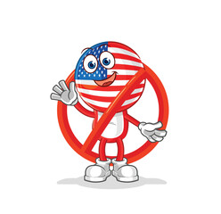 say no to america mascot. cartoon vector