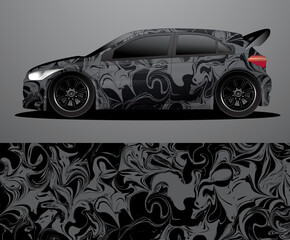 Rally car decal graphic wrap vector, abstract background