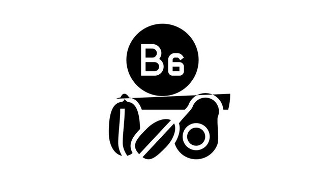 b6 vitamin glyph icon animation