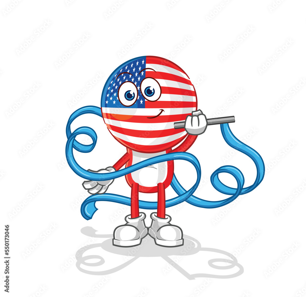 Canvas Prints america rhythmic gymnastics mascot. cartoon vector