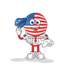 Fototapeta premium america pilot mascot. cartoon vector