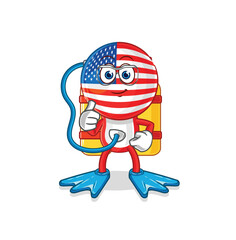 america diver cartoon. cartoon mascot vector