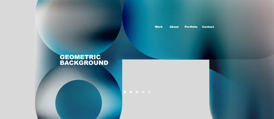 Abstract circles and round shapes landing page background. Vector Illustration For Wallpaper, Banner, Background, Card, Book Illustration, landing page. Pattern design concept