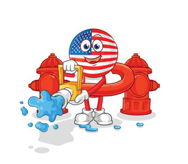 america firefighter vector. cartoon character