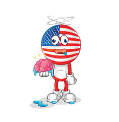 america no brain vector. cartoon character
