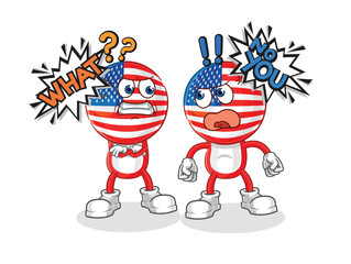 america arguing each other cartoon vector