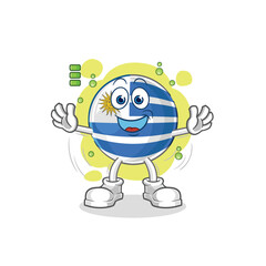 uruguay full battery character. cartoon mascot vector