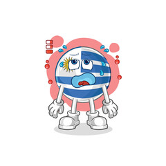 uruguay low battery mascot. cartoon vector
