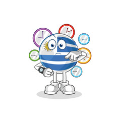 Fototapeta premium uruguay with wristwatch cartoon. cartoon mascot vector