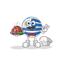 uruguay chef with meat mascot. cartoon vector