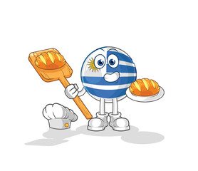 uruguay baker with bread. cartoon mascot vector