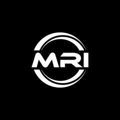 MRI letter logo design with black background in illustrator, vector logo modern alphabet font overlap style. calligraphy designs for logo, Poster, Invitation, etc.