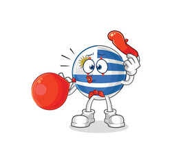 uruguay pantomime blowing balloon. cartoon mascot vector