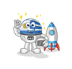 uruguay astronaut waving character. cartoon mascot vector