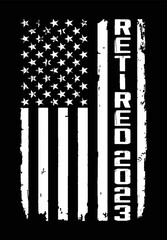 American Flag Retired 2023  Design Template