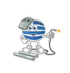 uruguay welder mascot. cartoon vector