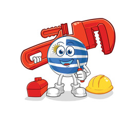 uruguay plumber cartoon. cartoon mascot vector