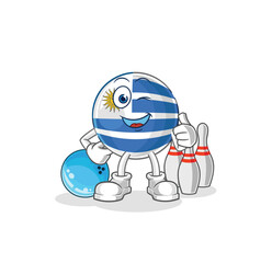 uruguay play bowling illustration. character vector