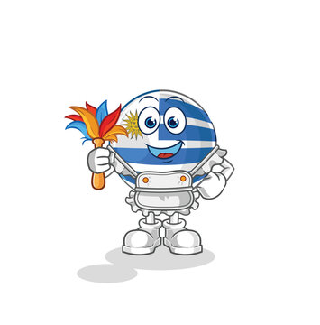 uruguay maid mascot. cartoon vector