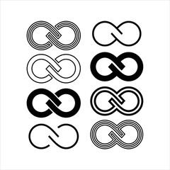 symbol connect and infinity logo template vector