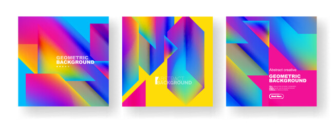 Set of abstract backgrounds. Overlapping geometric elements composition. Vector Illustration For Wallpaper, Banner, Background, Card, Book Illustration, landing page