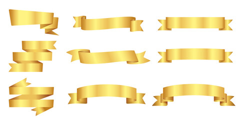 Fototapeta premium Golden Ribbon Vector Design Set, 금색리본 벡터디자인 셋트