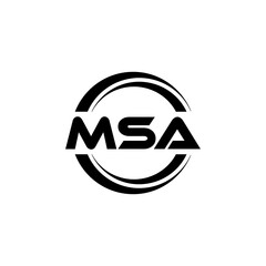 MSA letter logo design with white background in illustrator, vector logo modern alphabet font overlap style. calligraphy designs for logo, Poster, Invitation, etc.