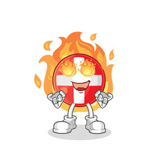 swiss on fire mascot. cartoon vector