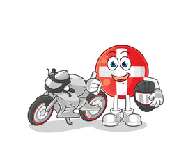 swiss racer character. cartoon mascot vector