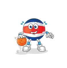 costa rica dribble basketball character. cartoon mascot vector