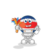 costa rica maid mascot. cartoon vector