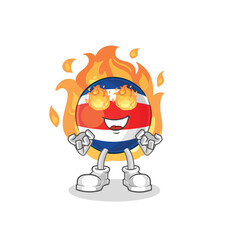 Obraz premium costa rica on fire mascot. cartoon vector