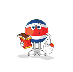 costa rica eat chocolate mascot. cartoon vector