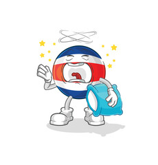 costa rica yawn character. cartoon mascot vector