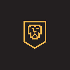 Lion Crown Premium Classic Luxury Elegant Crest logo design inspiration with golden colour 