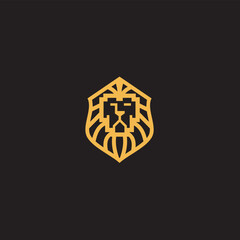 Lion Crown Premium Classic Luxury Elegant Crest logo design inspiration with golden colour 