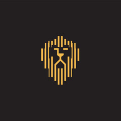 Lion Crown Premium Classic Luxury Elegant Crest logo design inspiration with golden colour 