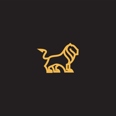 Lion Crown Premium Classic Luxury Elegant Crest logo design inspiration with golden colour 