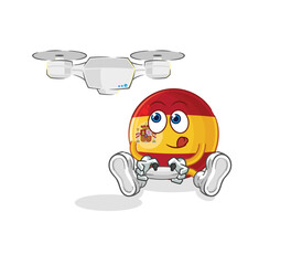 spain with drone character. cartoon mascot vector