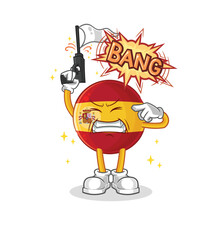 spain warning shot mascot. cartoon vector