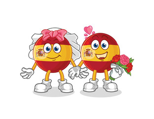 spain wedding cartoon. cartoon mascot vector