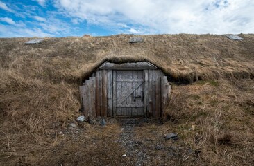 Building of Norstead viking village l'anse Meadows Newfoundland