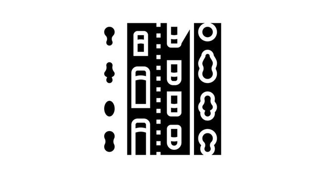 arterial road glyph icon animation