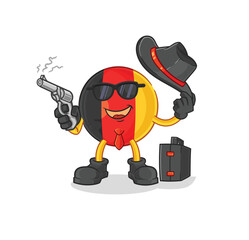 belgium mafia with gun character. cartoon mascot vector