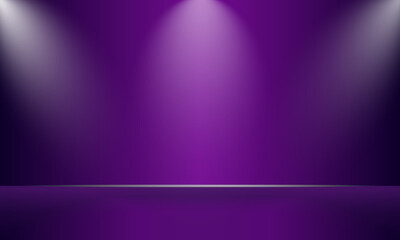 studio room stage purple background with spotlights
