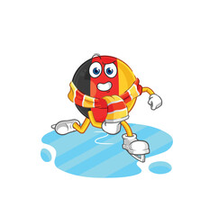 belgium ice skiing cartoon. character mascot vector